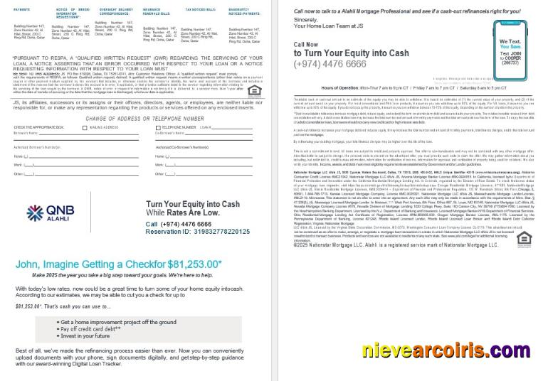 Qatar QNB Alahli bank mortgage statement 3-4